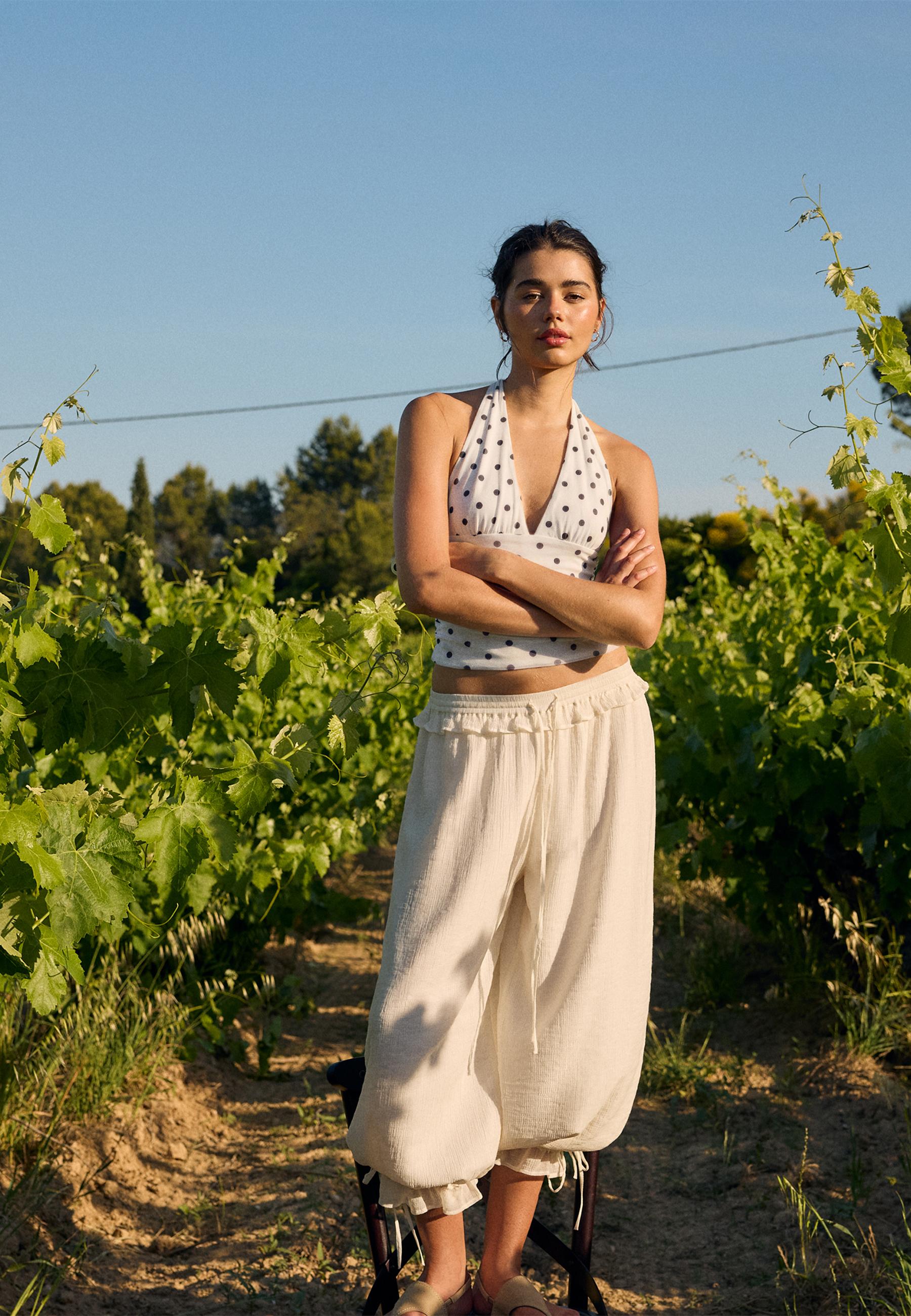 Lace sarouel trousers — Ecru