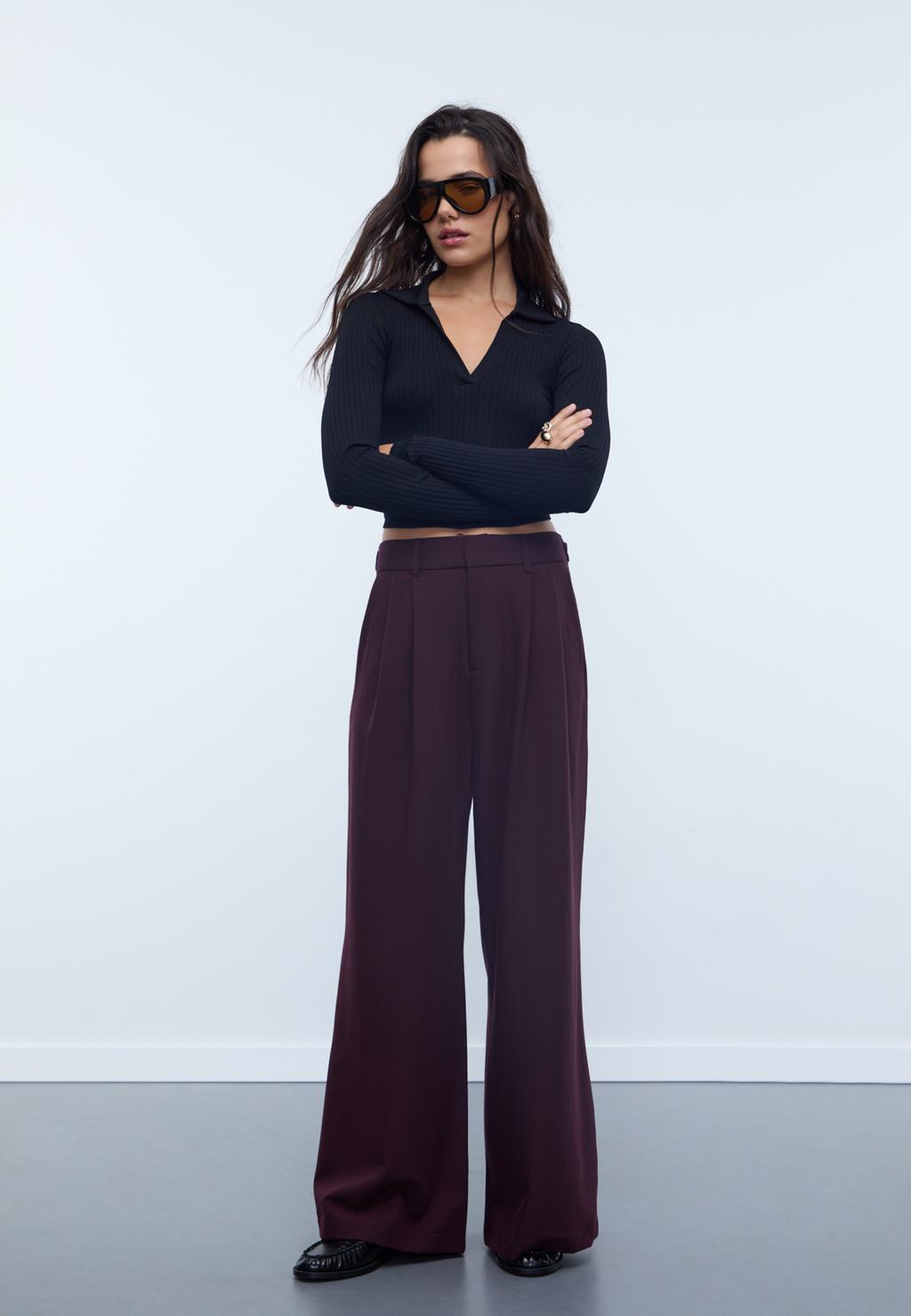Super wide-leg adjustable trousers