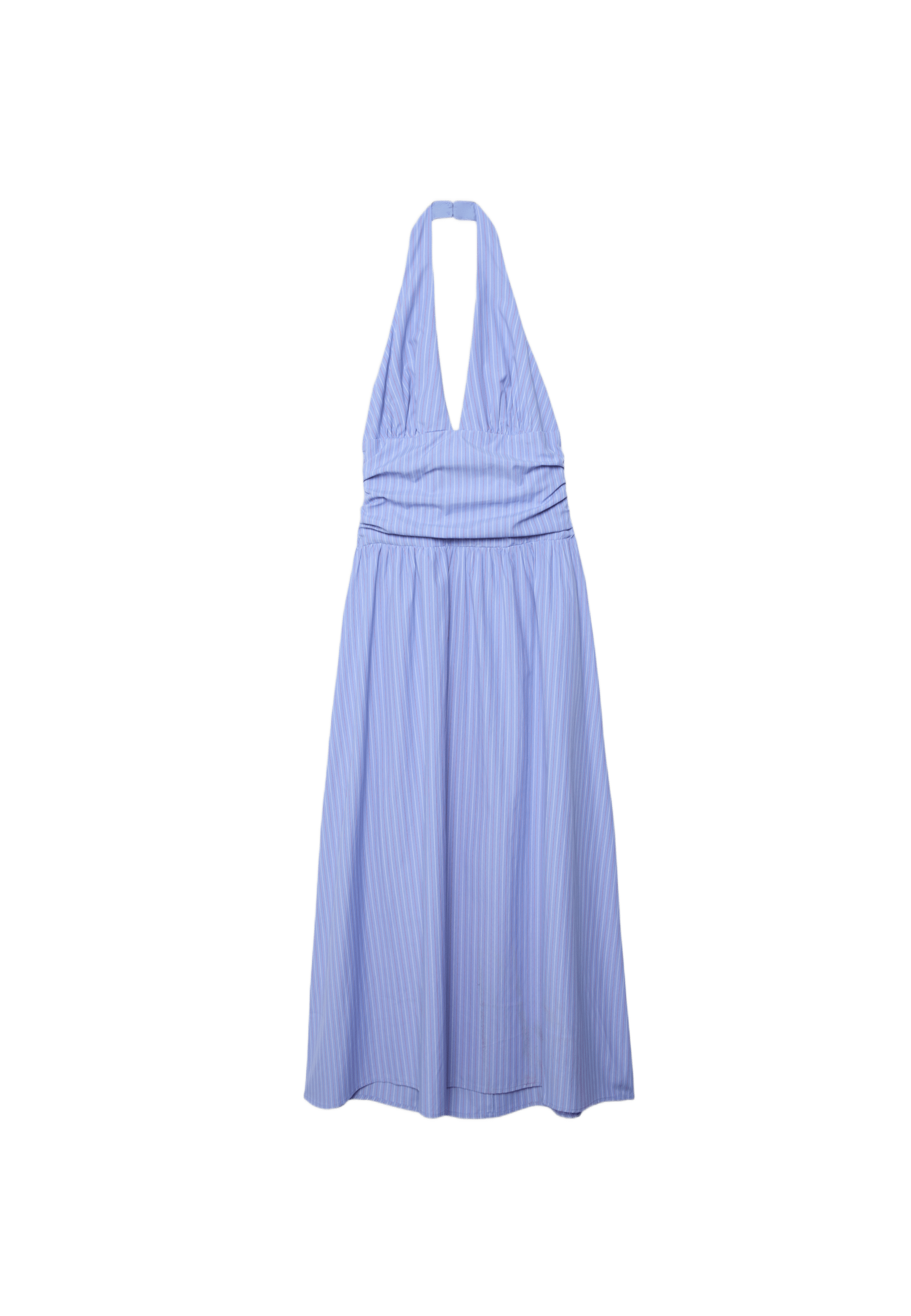 Poplin halter midi elbise