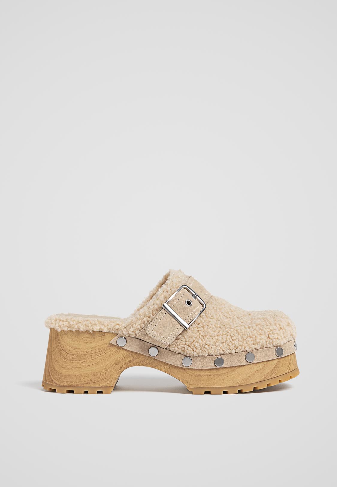 Zuecos De Madera Marypaz Zuecos Tacón Madera Piel Cuero PERA LIMONERA