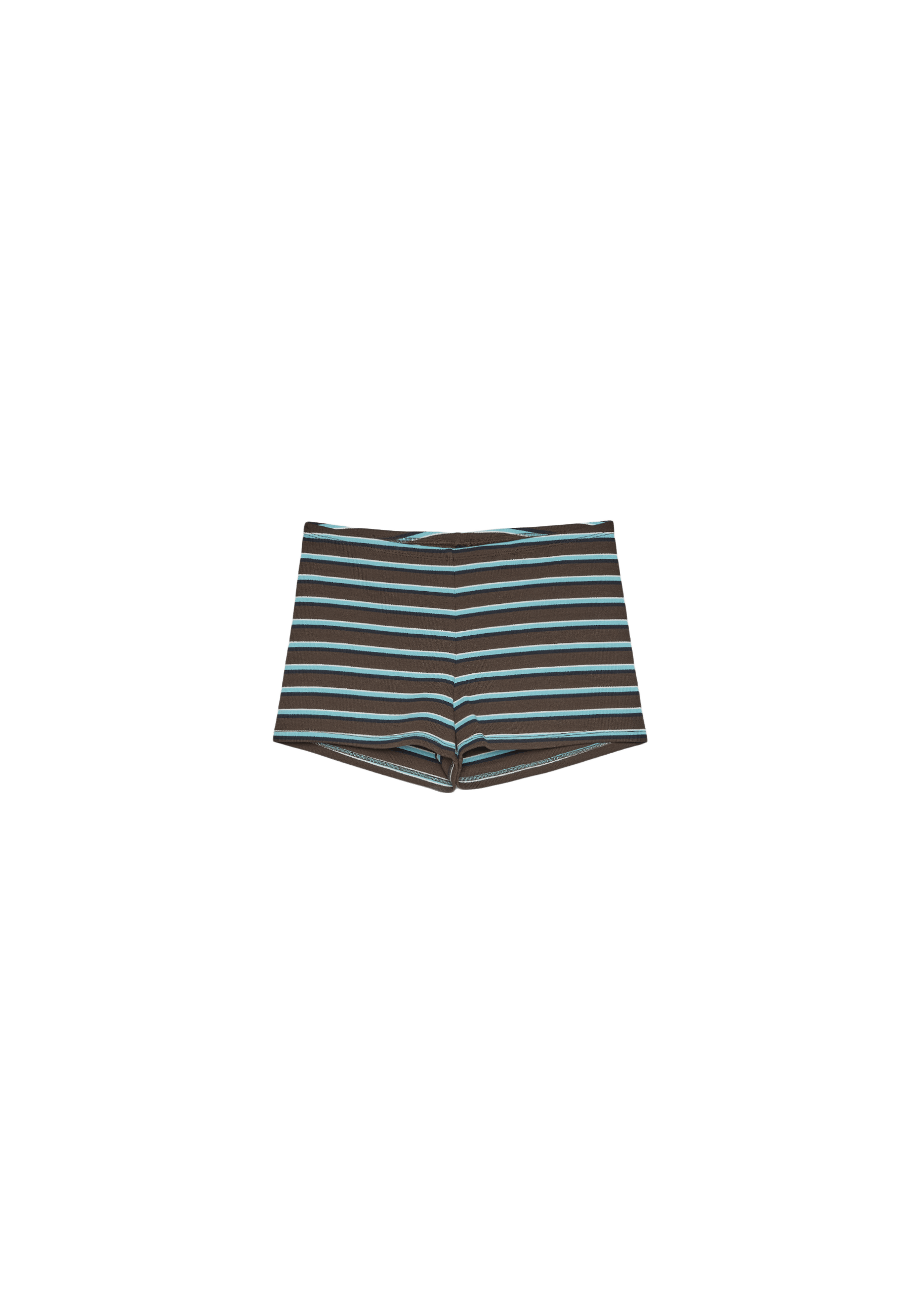 Ribbed striped mini shorts — Brown