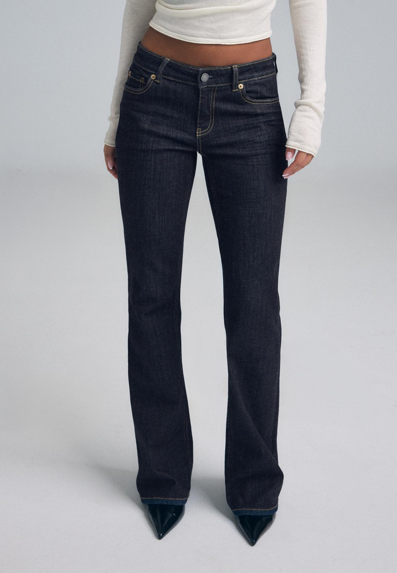 D67 slim fit bootcut jeans — RINSE BLUE DENIM