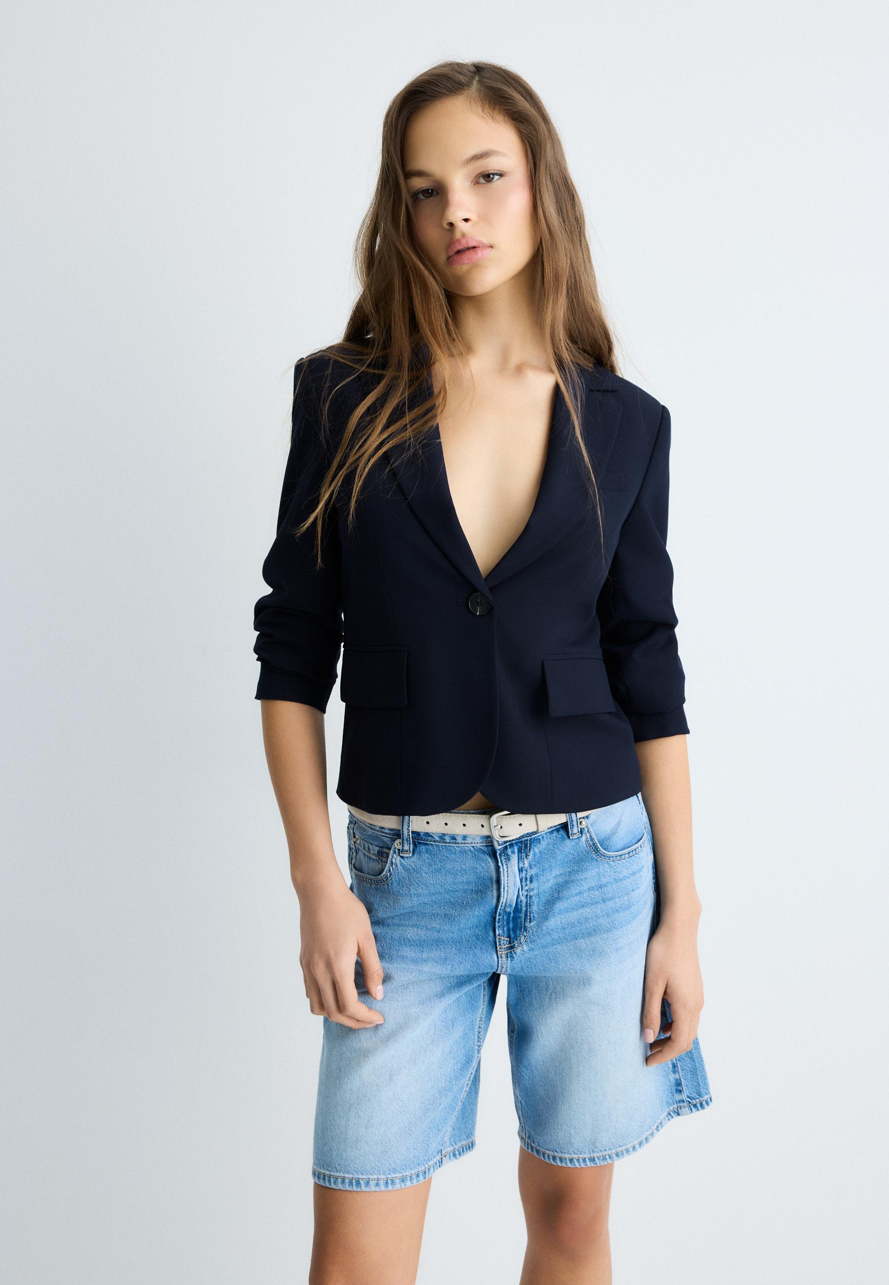 Short blazer — Navy blue