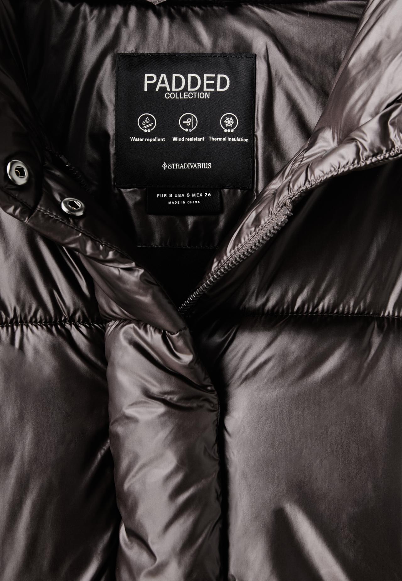 Shiny padded jacket — Brown