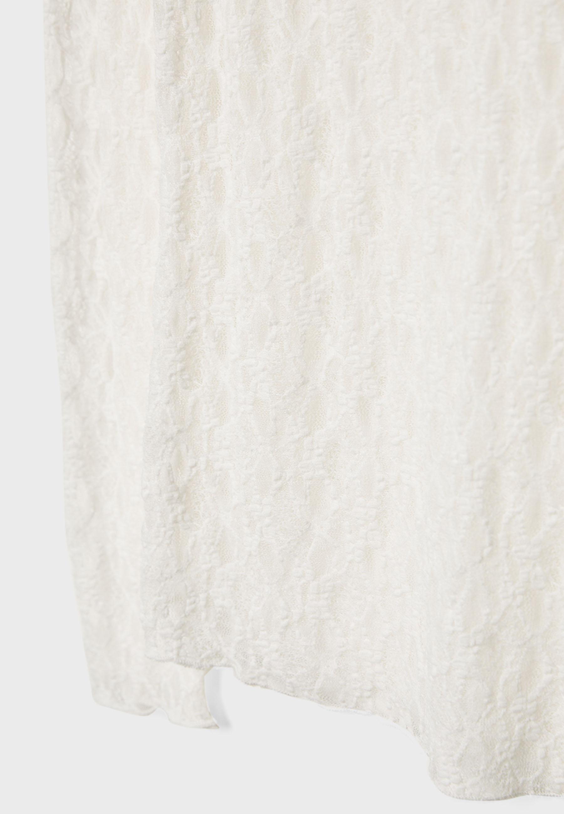Long sleeve lace T-shirt — Ecru