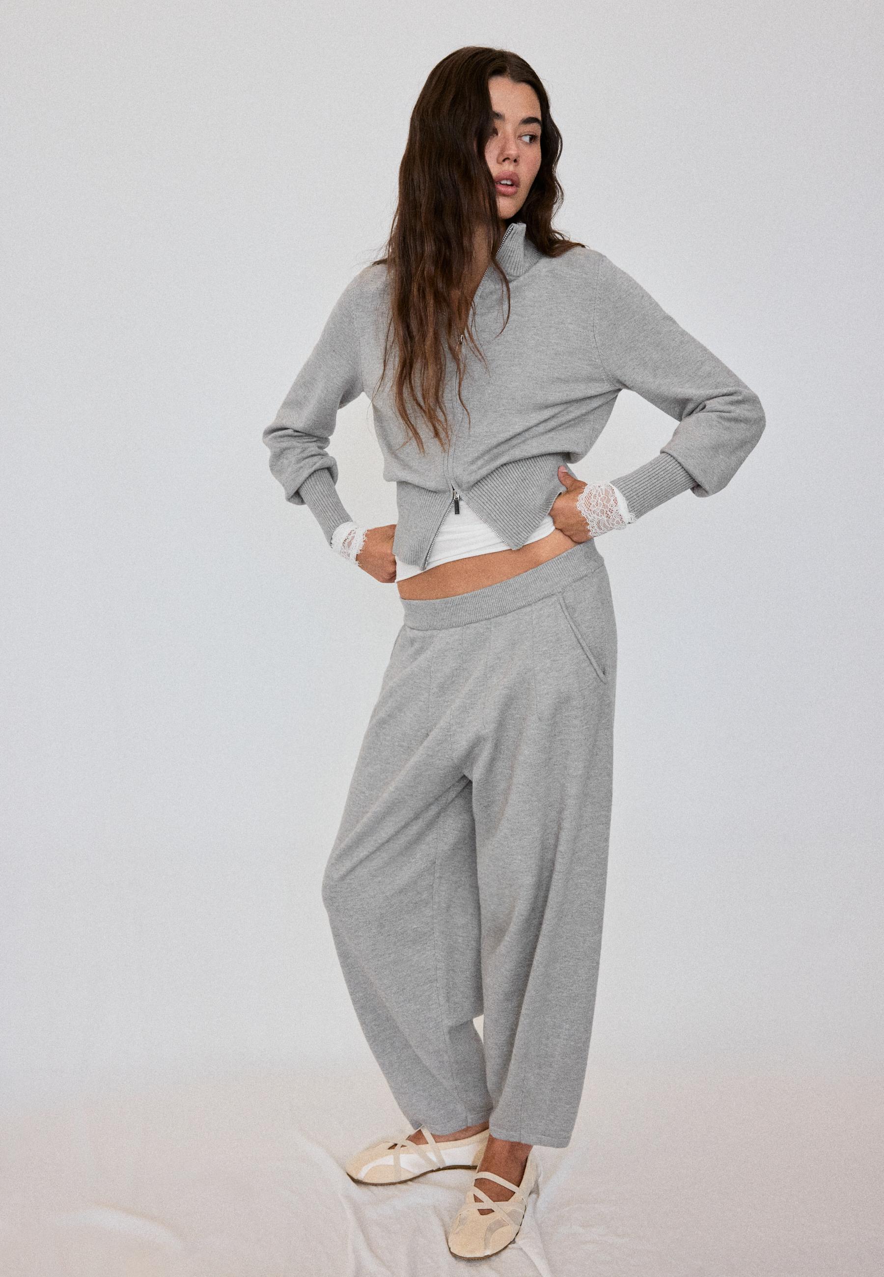 Stradivarius Triko barrel pantolon görsel 8