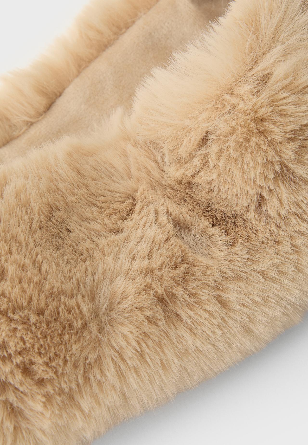 Faux fur headband — Beige