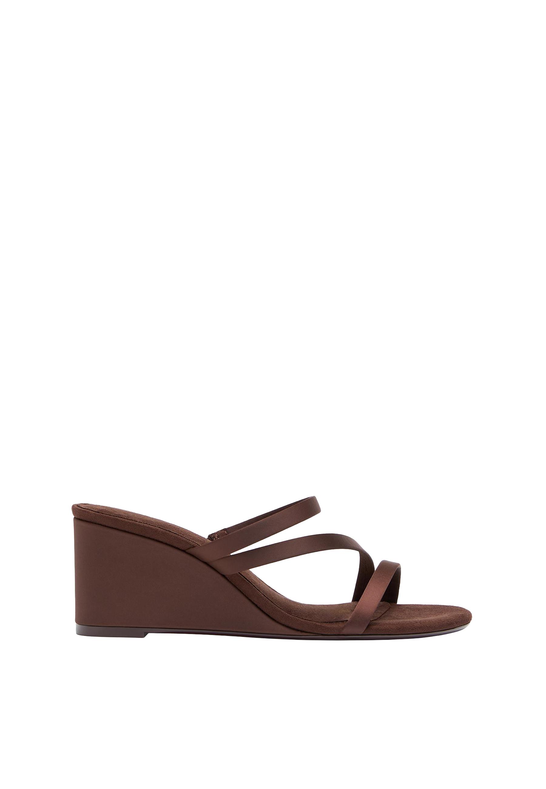 Wedge platform heeled sandals — BROWN