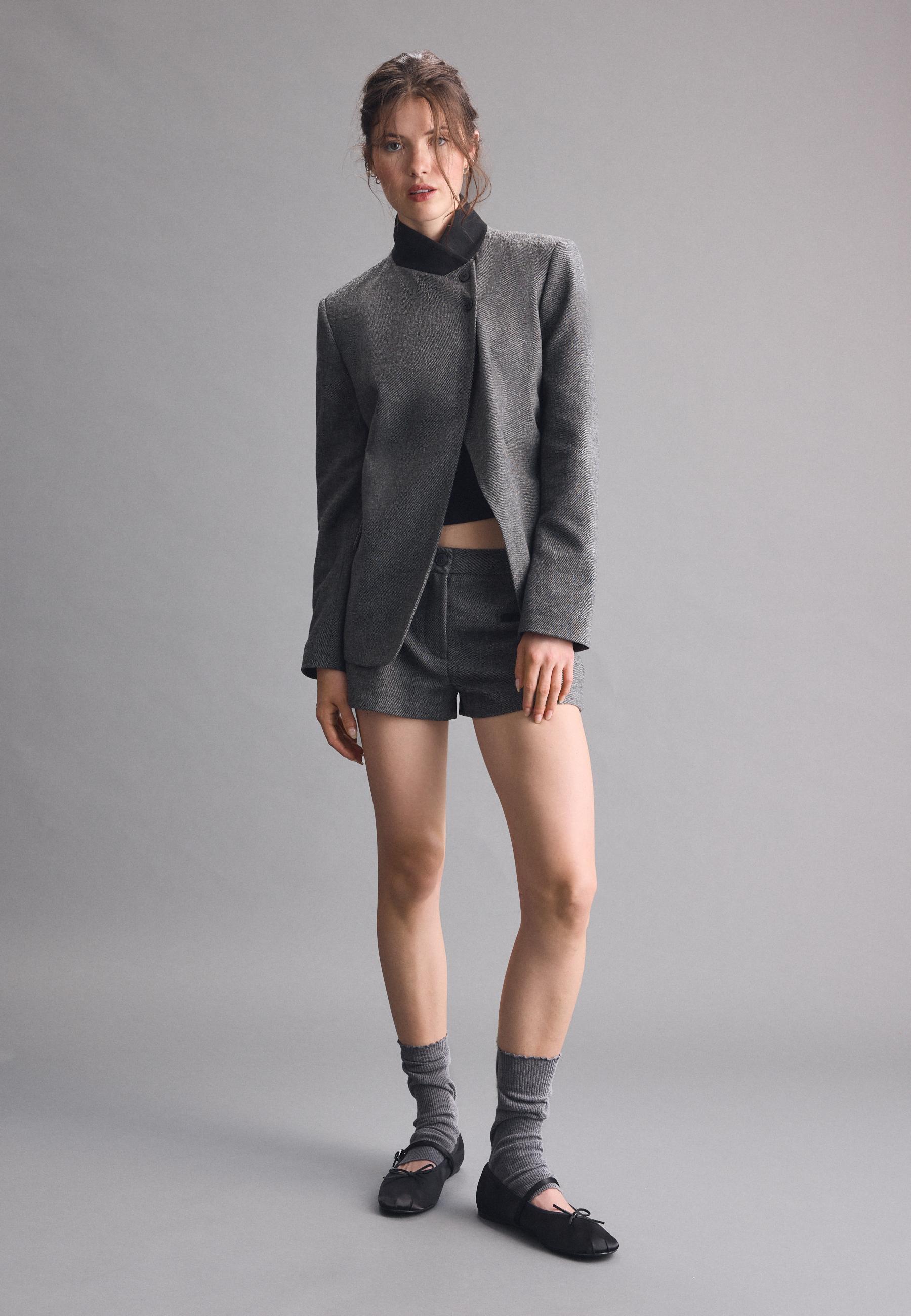 Satin buckle ballet flats — BLACK 