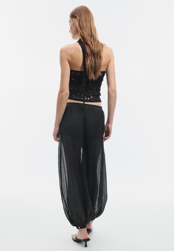 pantalon bouffant texture
