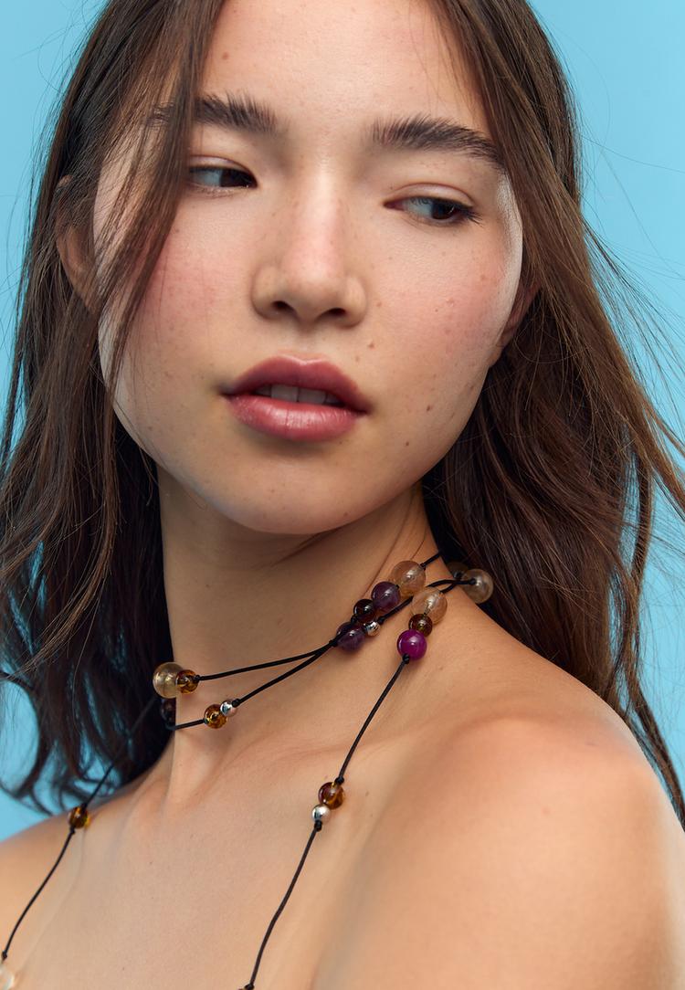 beaded cord necklace