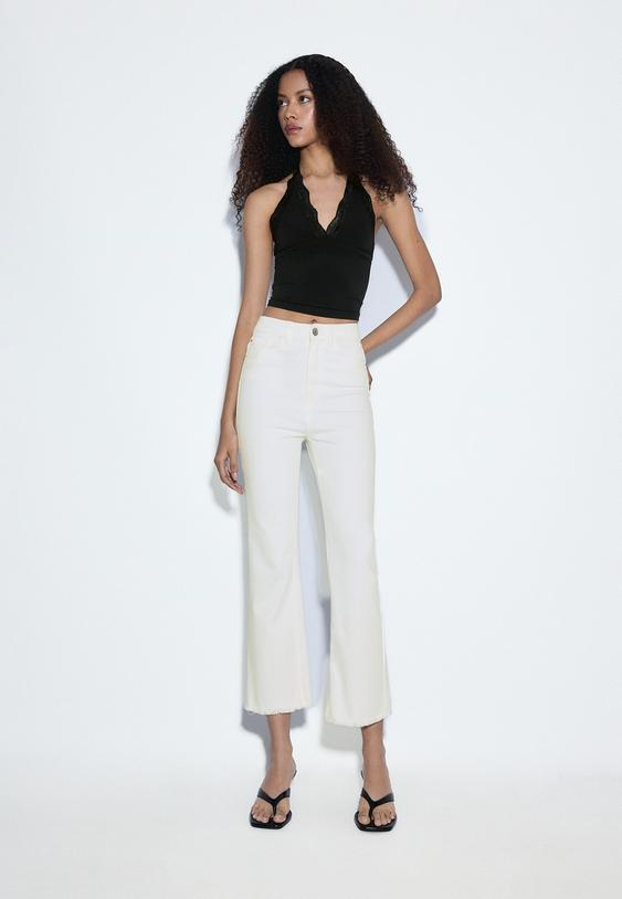d78 jeans cropped flare