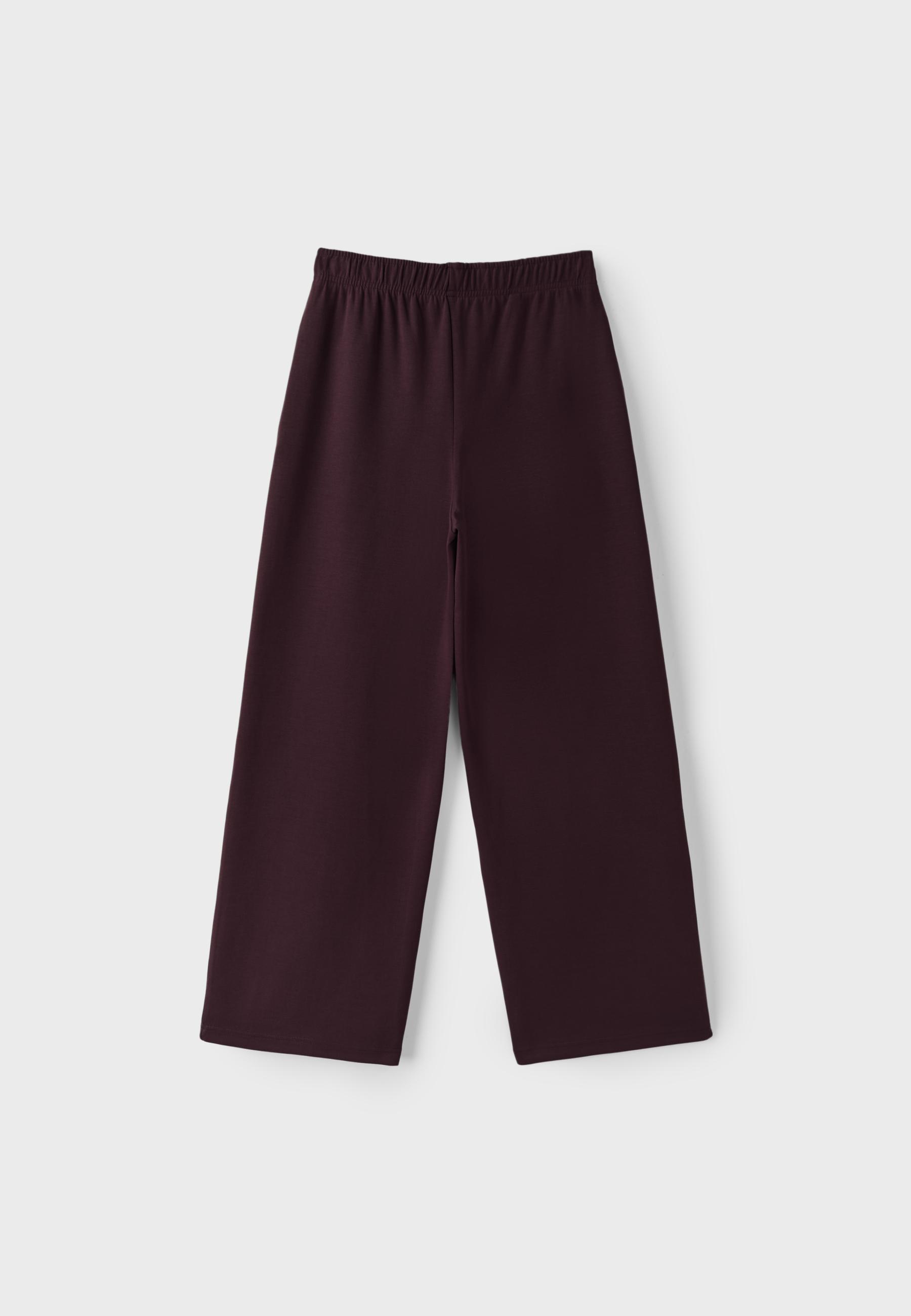 Wide-leg jogger trousers — Dark purple (alternate view)