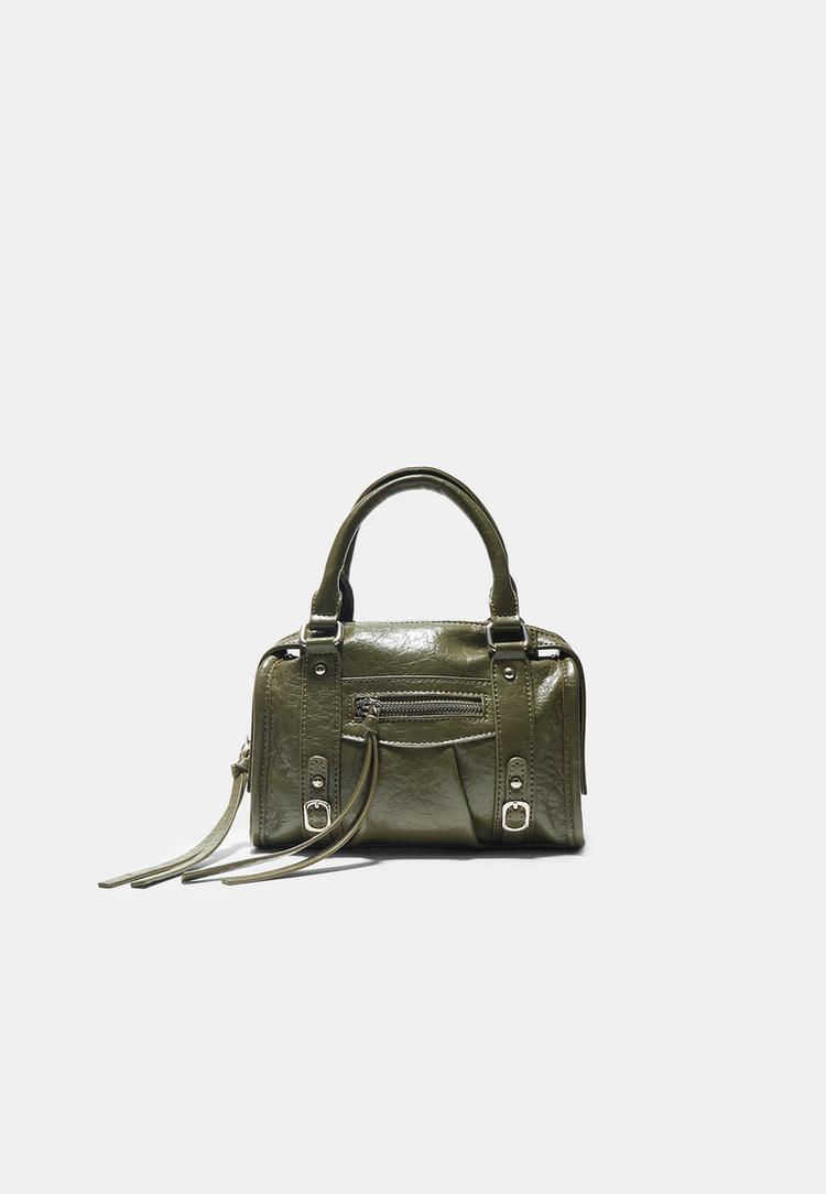 Stradivarius Bowling Crossbody Kabelka So Zipsom Khaki Os