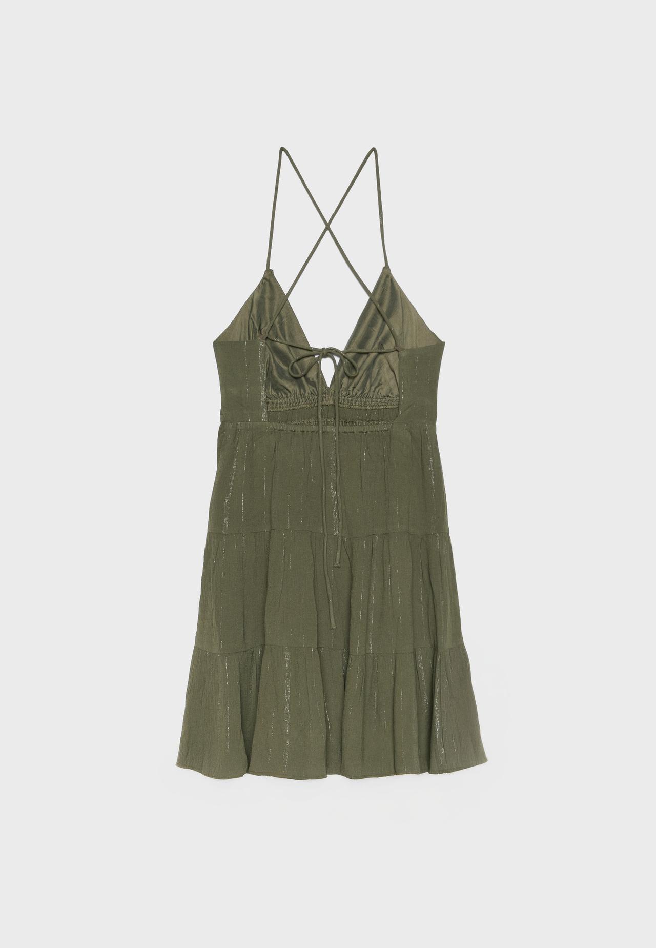 Short backless dress — Khaki