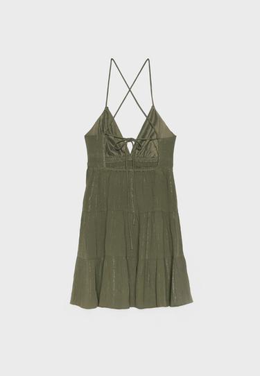 Short backless dress — Khaki 8
