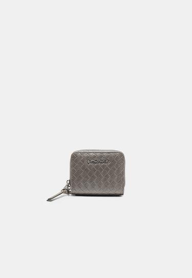 Braided effect card holder purse — Dark grey 1