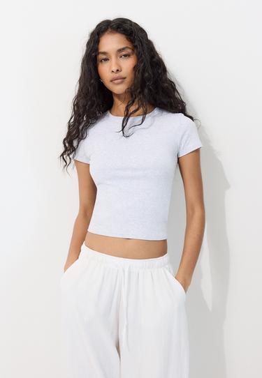 Basic slim fit T-shirt — Grey melange 1