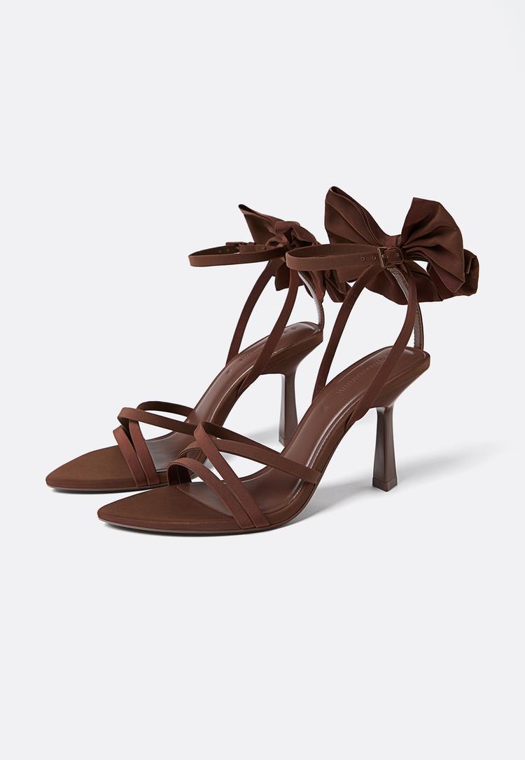 sandalias tacon lazo