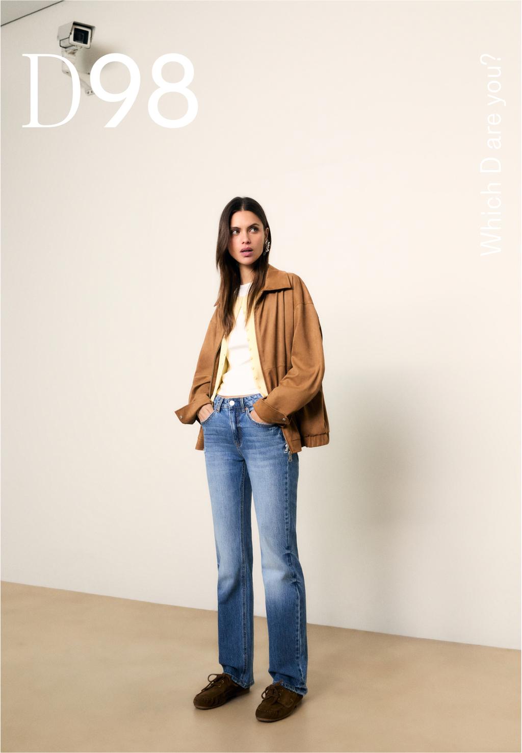 D98 straight-leg vintage effect jeans