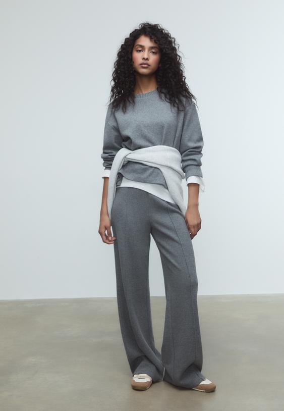 camiseta de punto cuello redondo