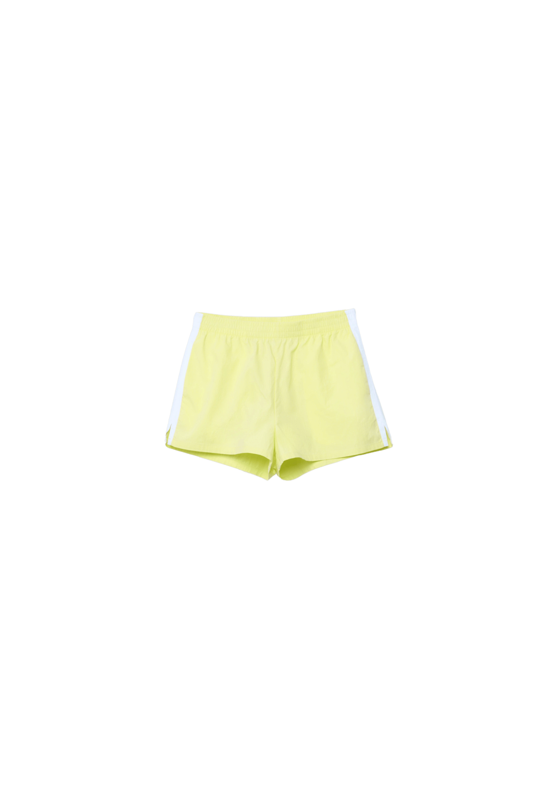 Technical shorts with side stripe — Pastel yellow