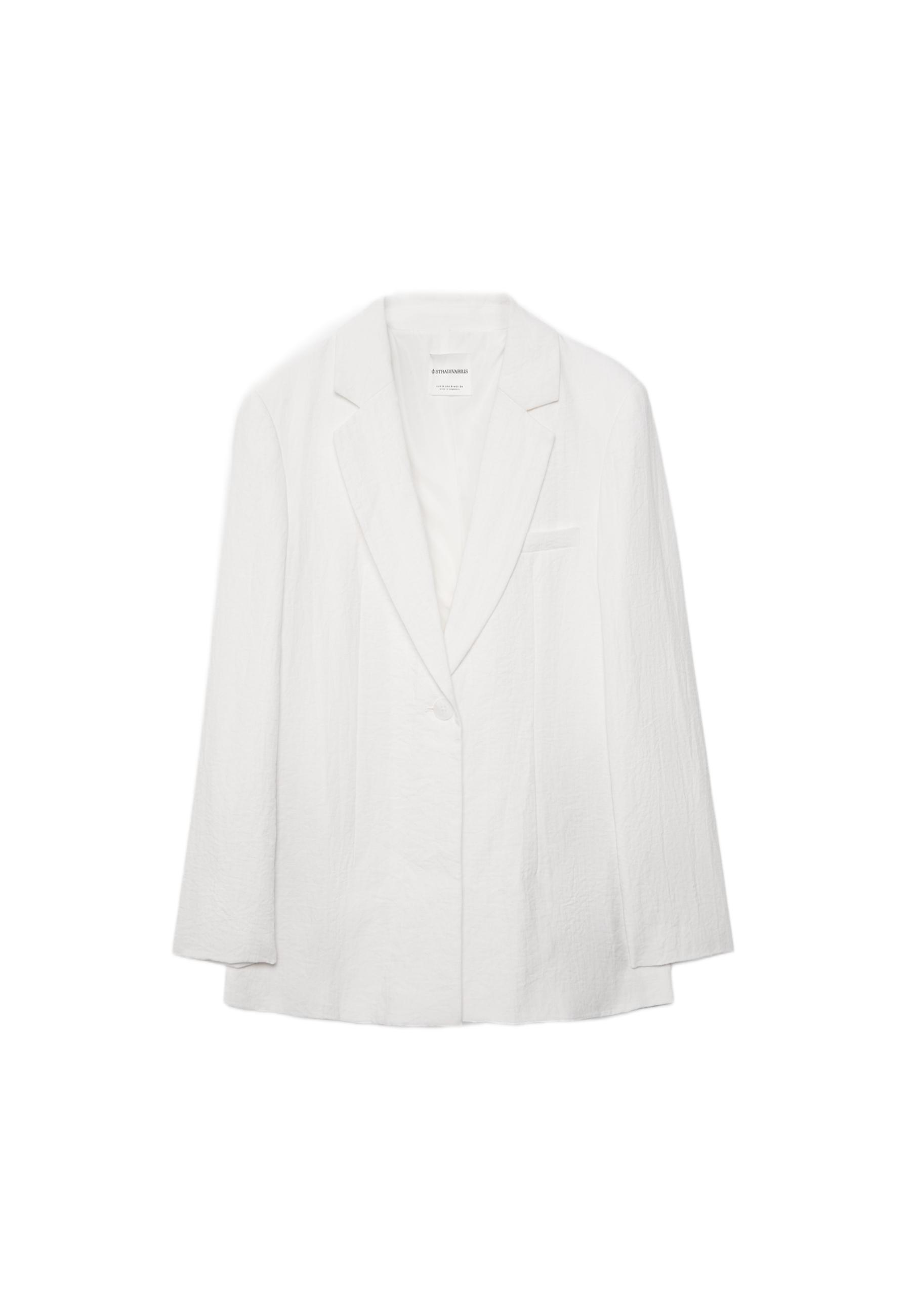 Fitted rustic blazer — White