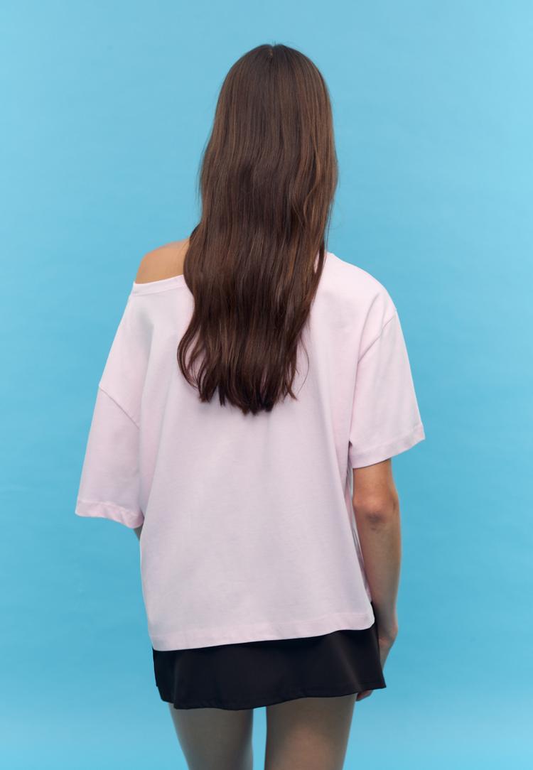 t shirt met print en boothals