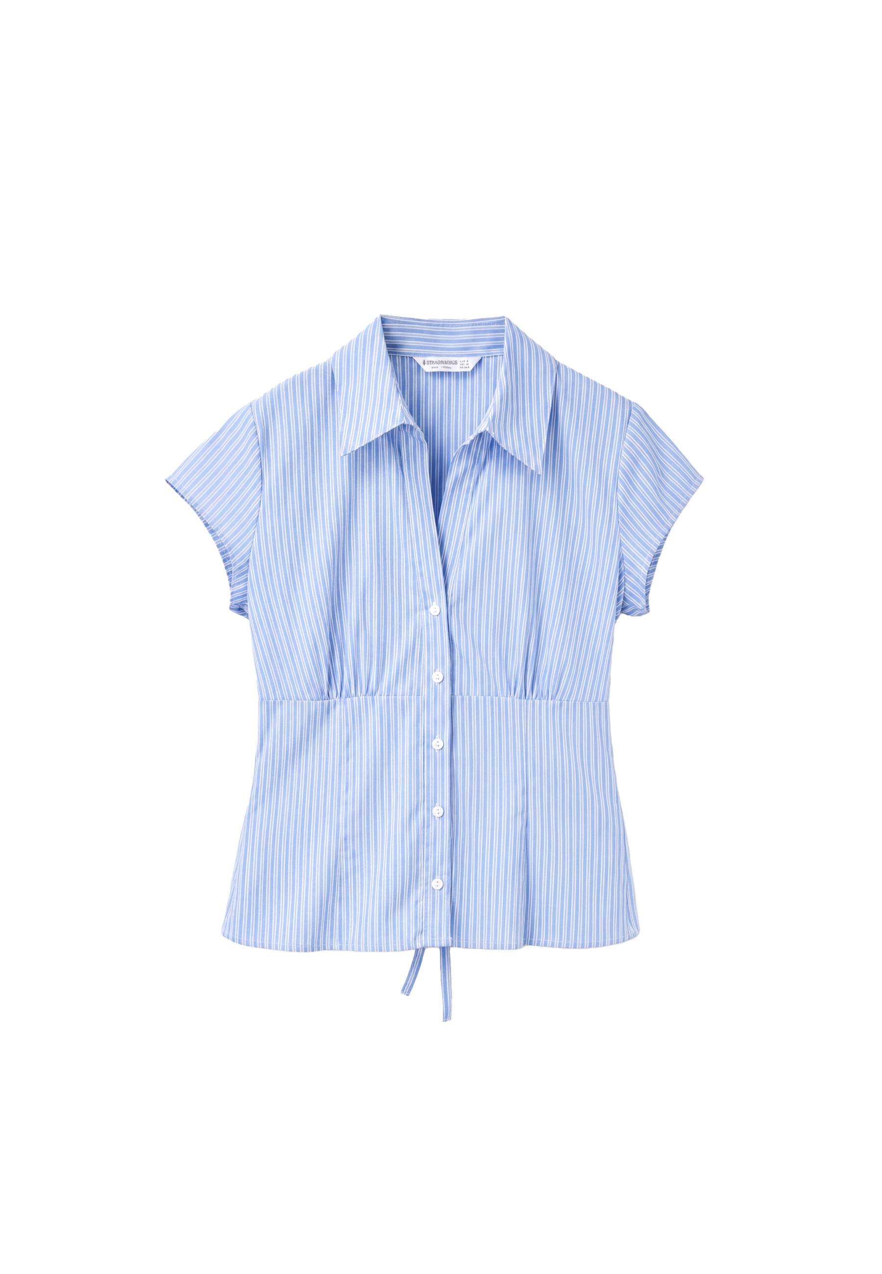 Short sleeve under-bust shirt — Sky blue