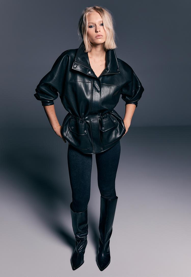 parka media efecto piel