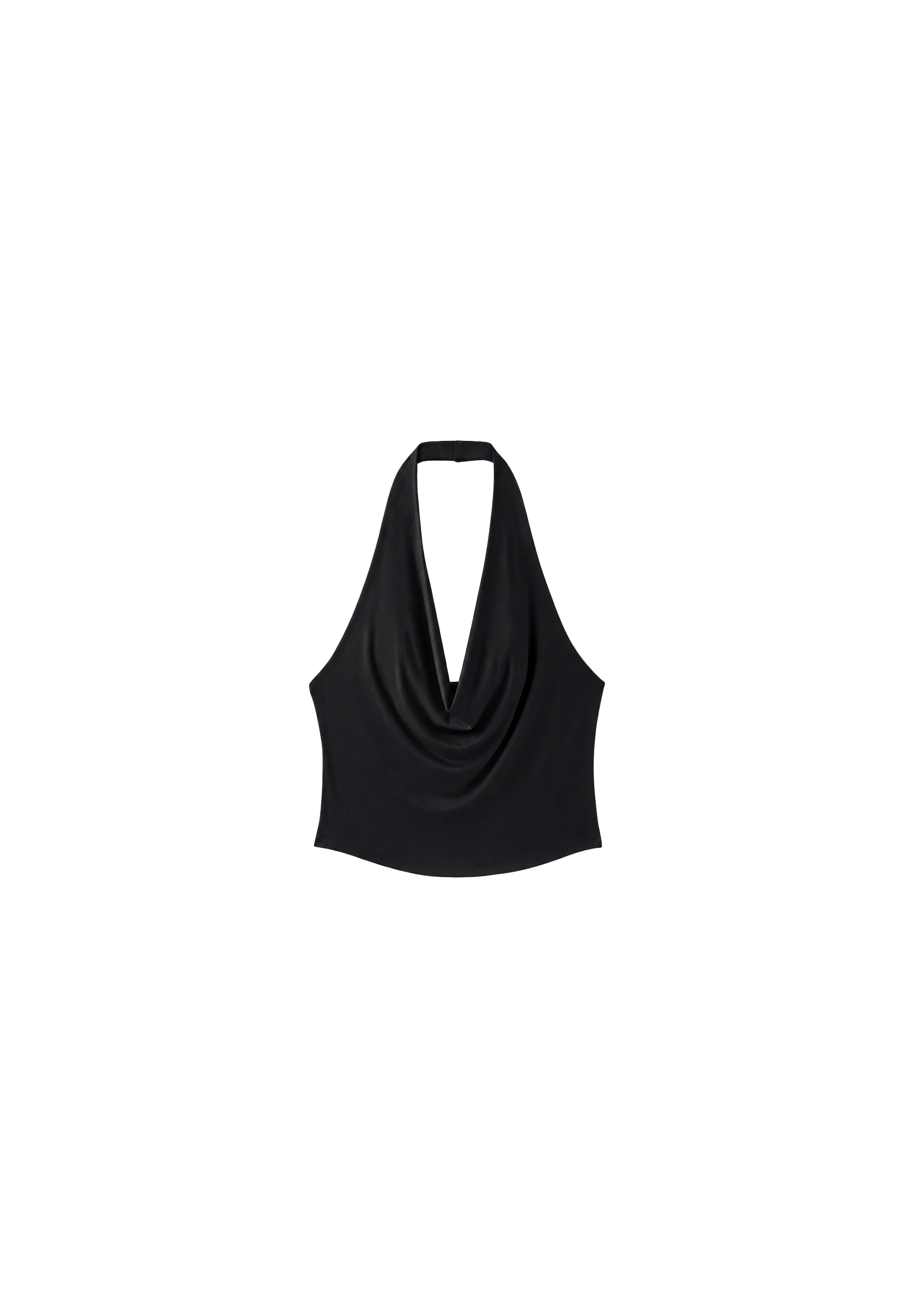 Draped halter top — Black