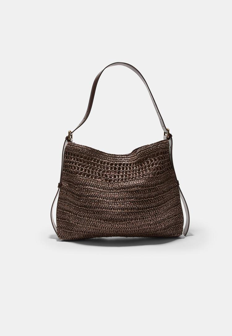 Häkel-Schultertasche Braun OS