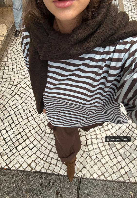 Раирана Тениска С Дълъг Ръкав