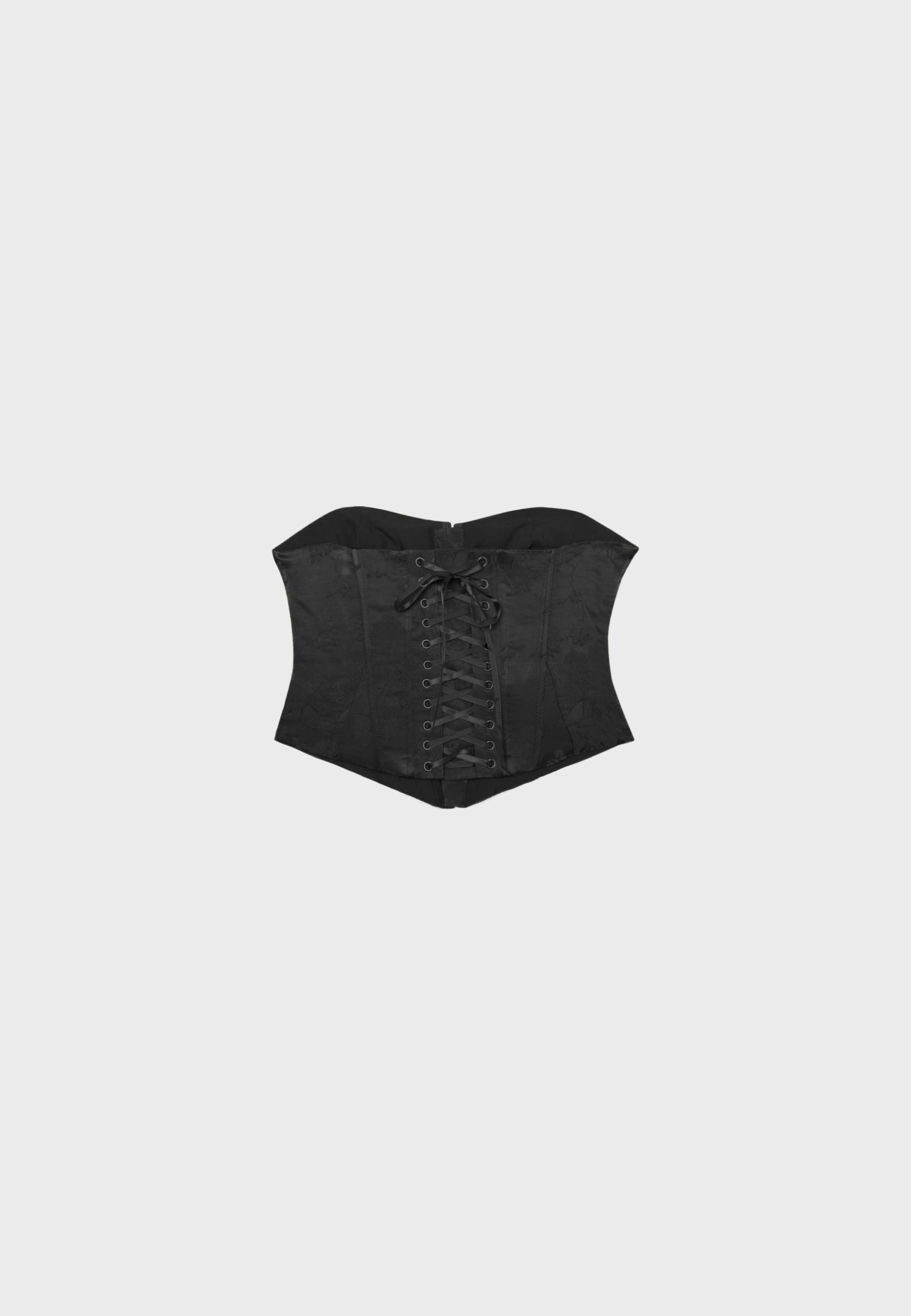 Lace-up corset — Black