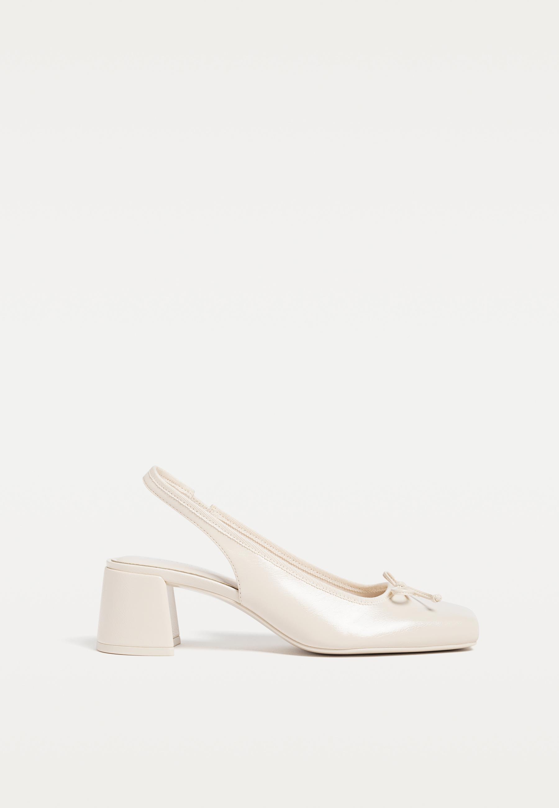 Ballerines à talon avec nœud