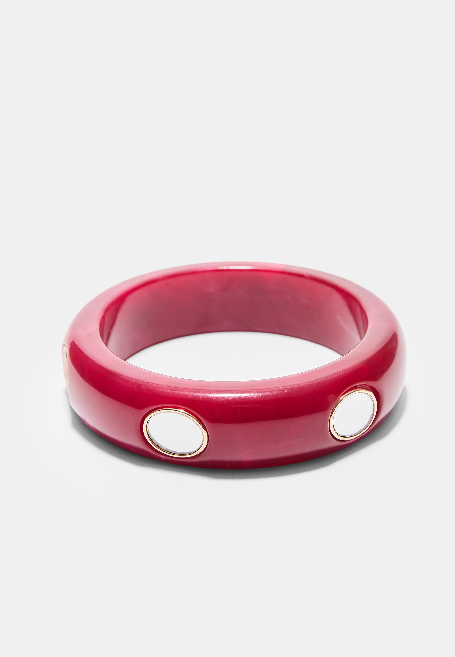 Set of 2 crystal effect bracelets — Red