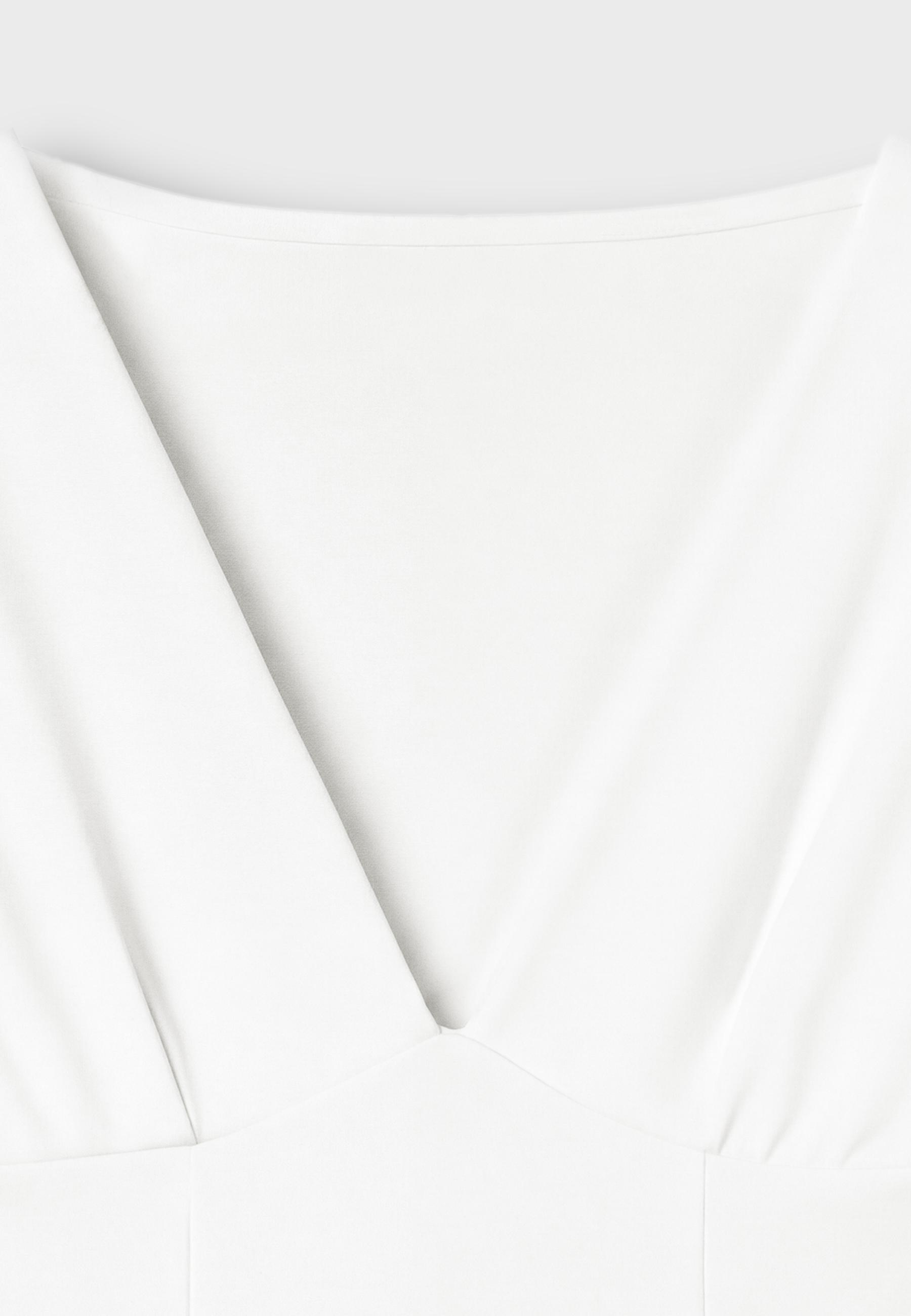V-neck bodysuit with under-bust gathering — Vanilla