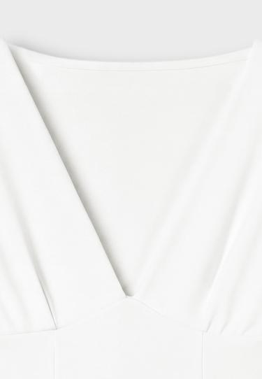 V-neck bodysuit with underbust detail — Vanilla 9