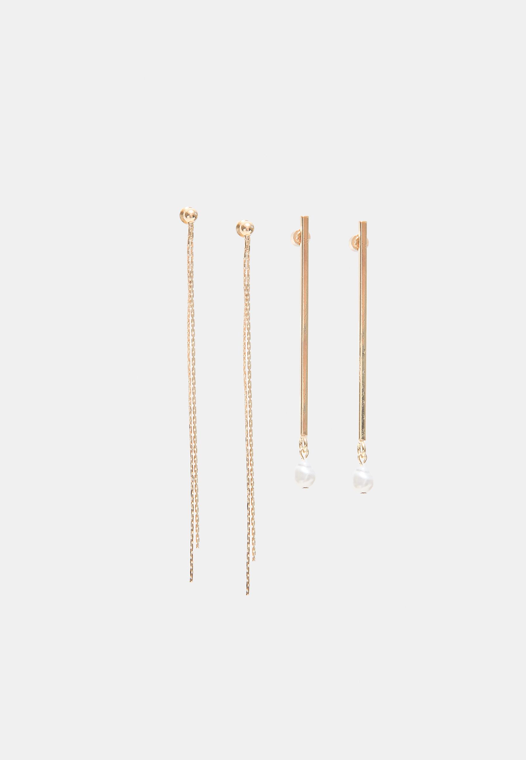 Set of 2 dangle earrings — Gold