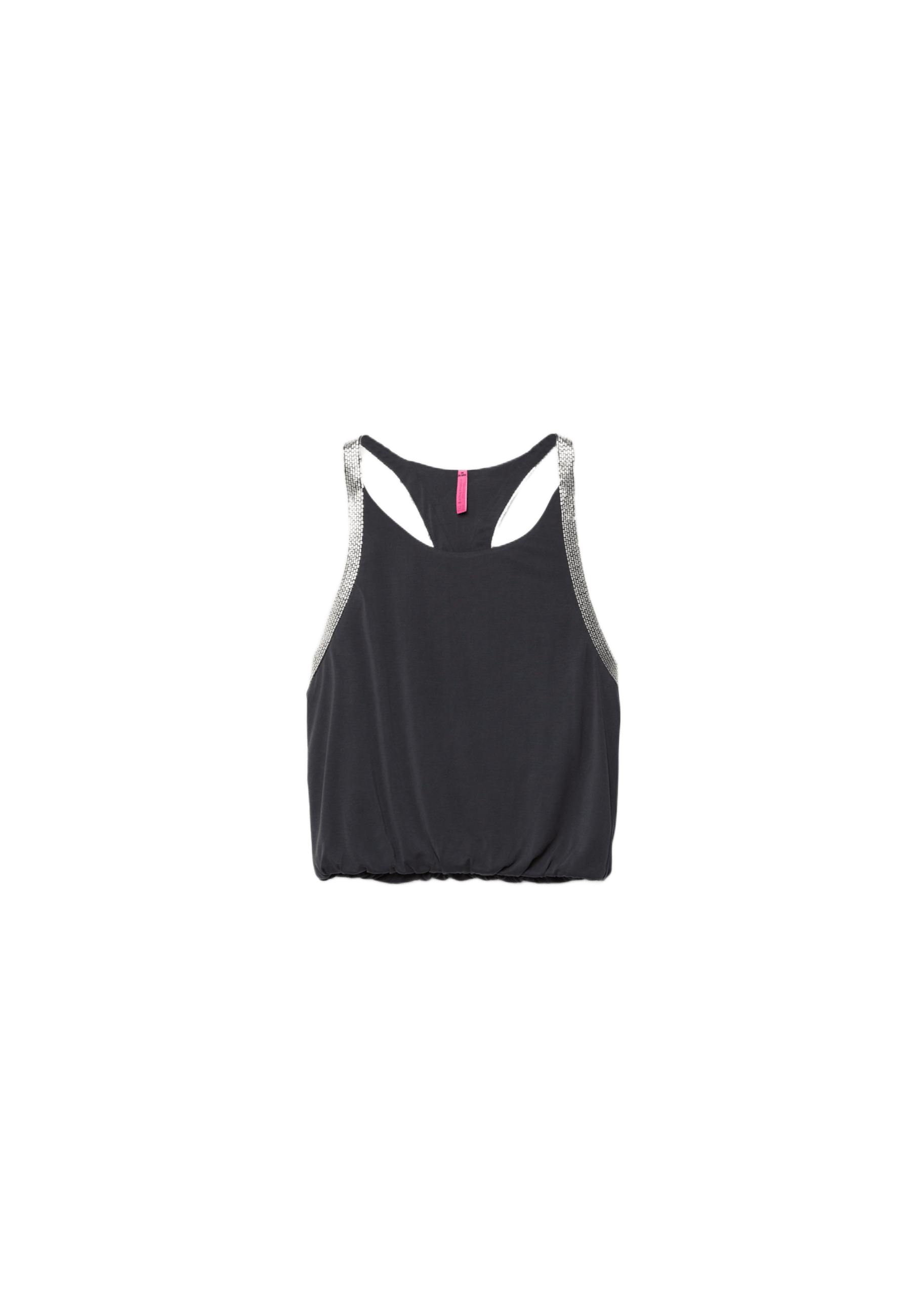 Cupro T-shirt with rhinestones One Dilemma — Black