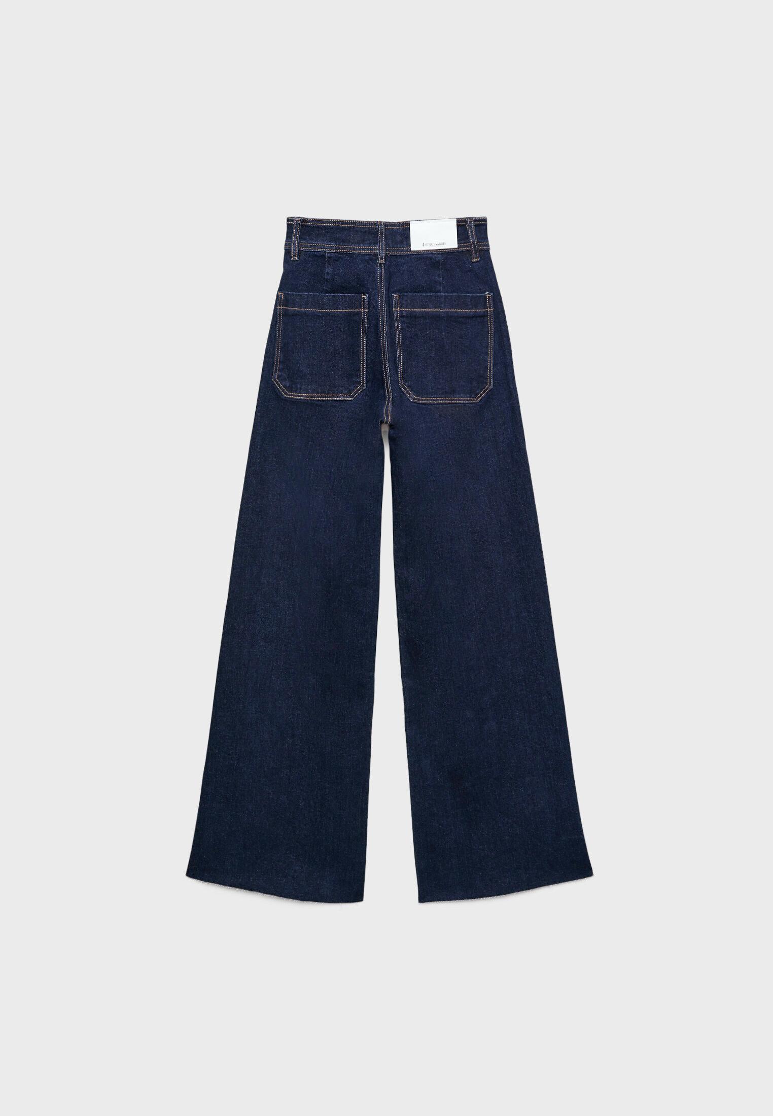Straight-leg jeans with pockets — RINSE BLUE DENIM