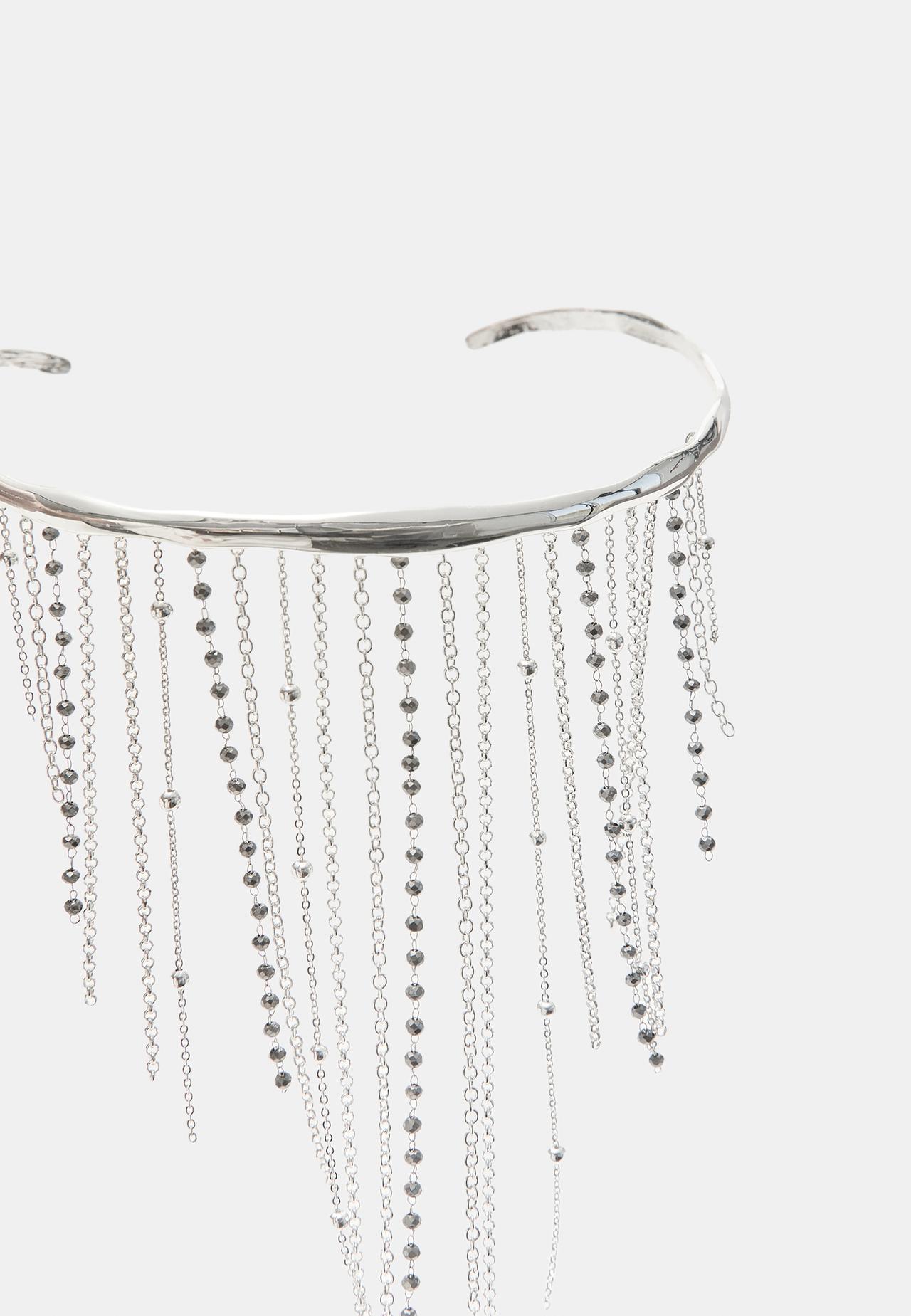 Waterfall choker necklace — Grey