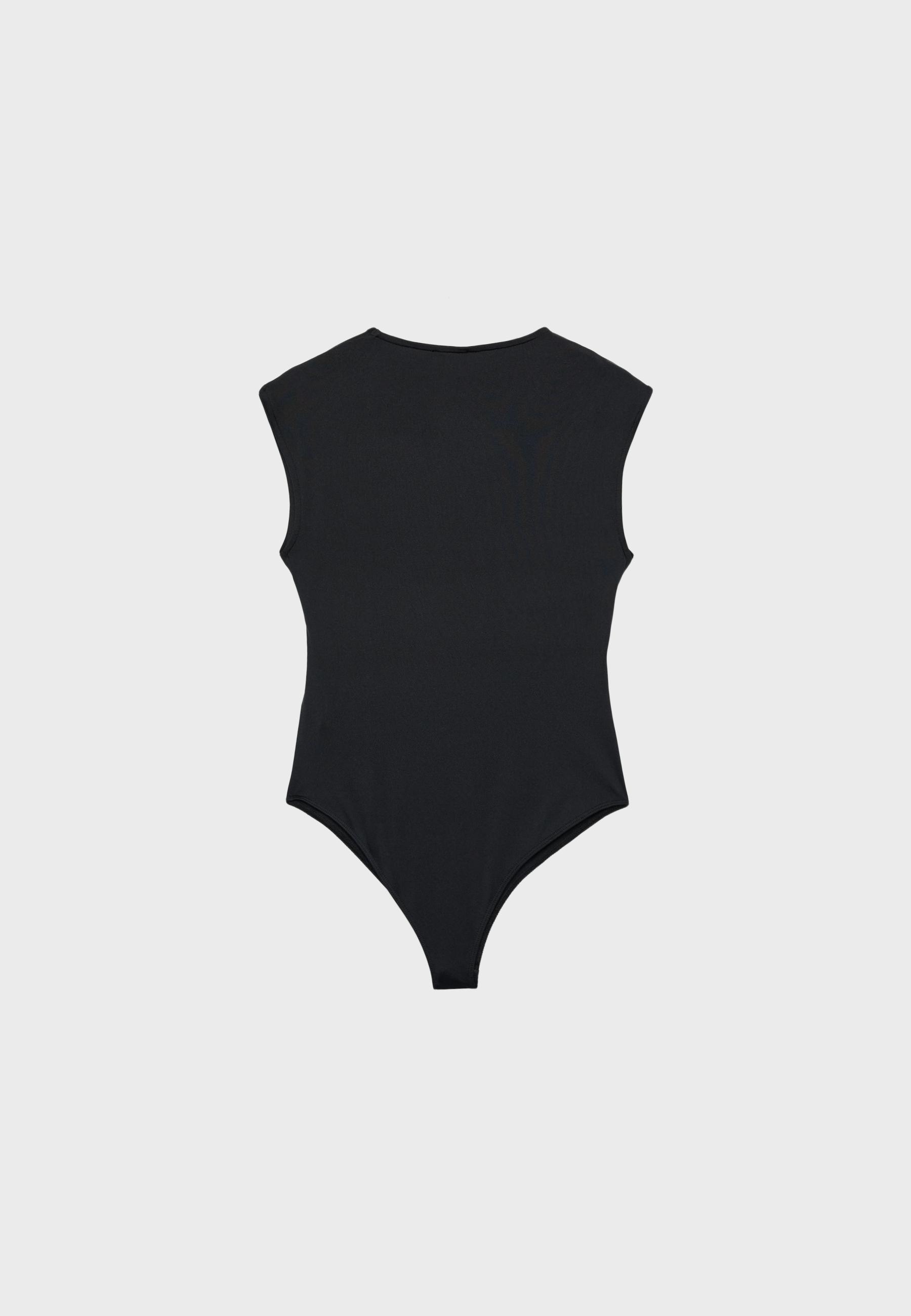 Gathered bodysuit — Black