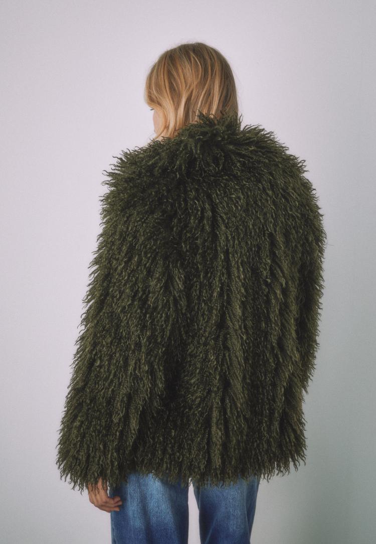 manteau mi long fausse fourrure