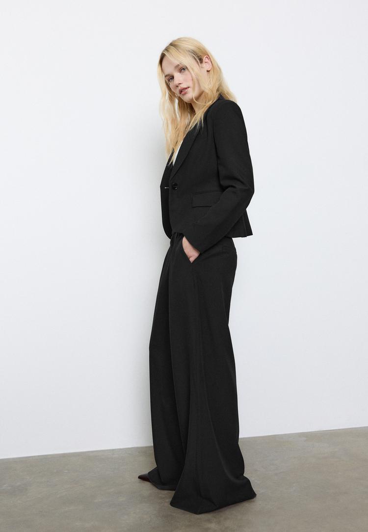 Stradivarius Sacou Scurt Negru Xs