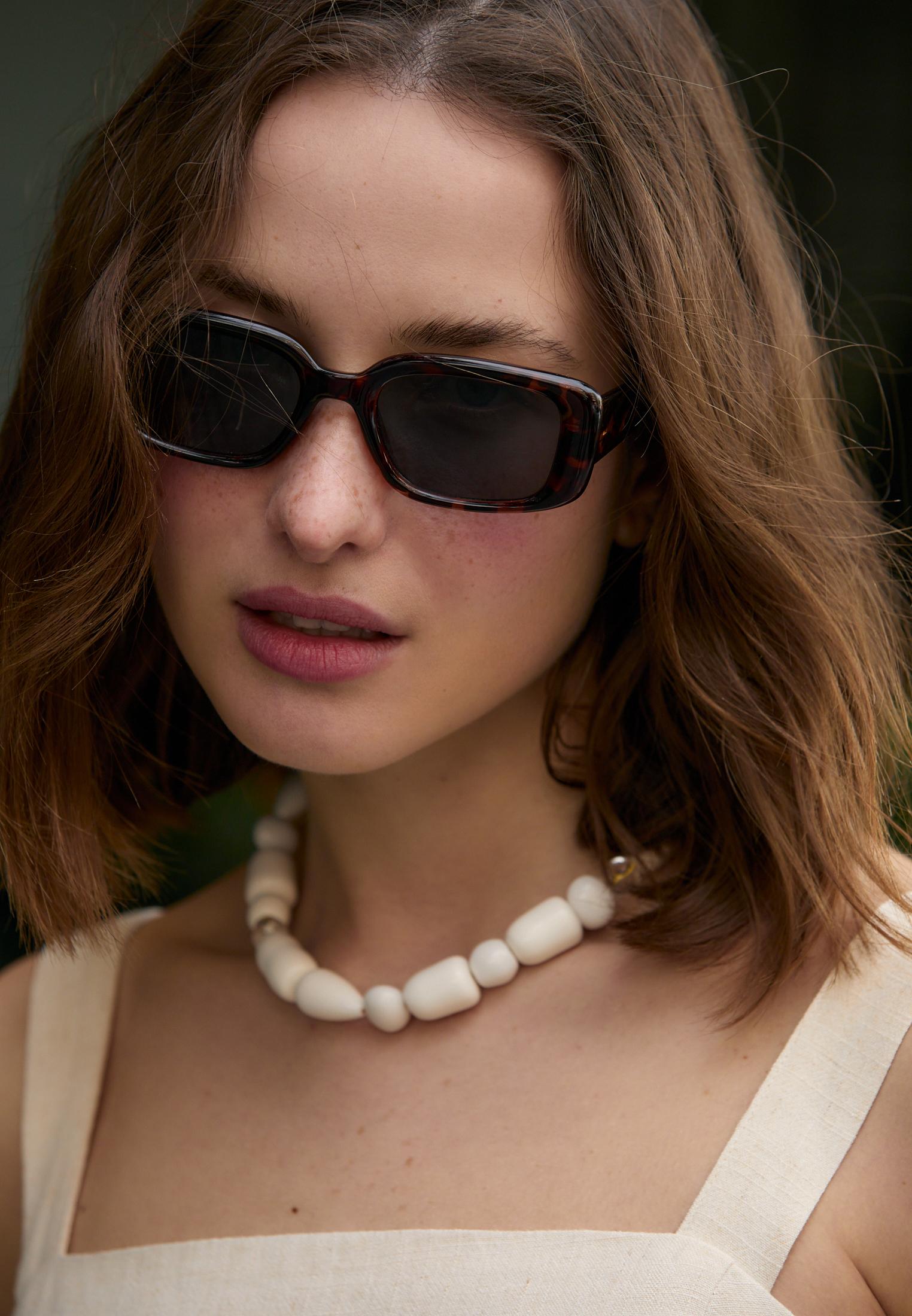Tortoiseshell rectangular sunglasses — Brown