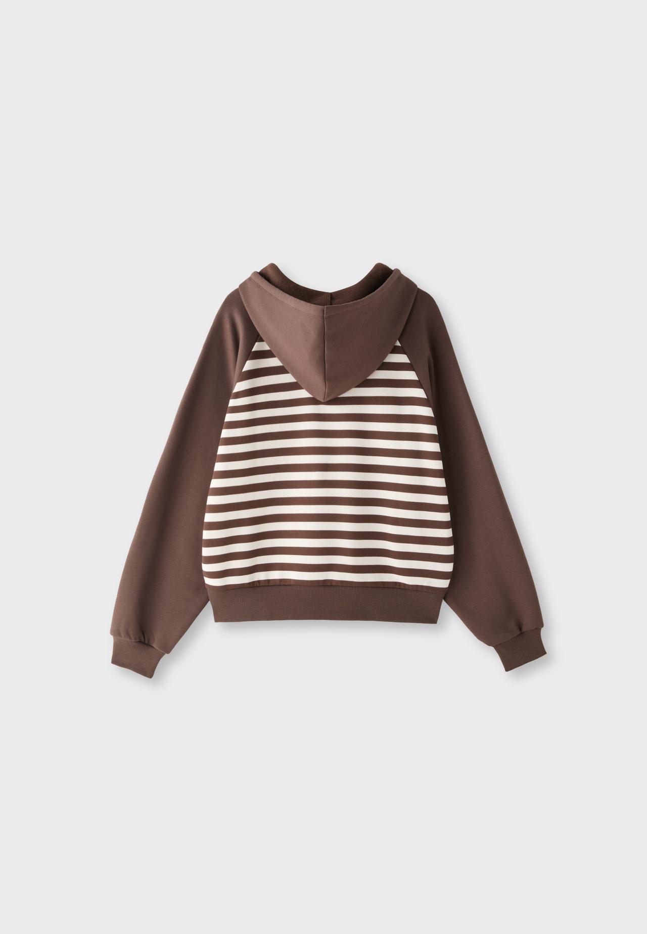 Striped hoodie — Brown