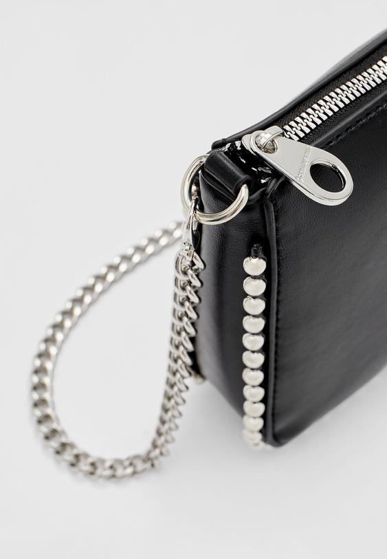 Stradivarius Mini Beaded Bag Black Os