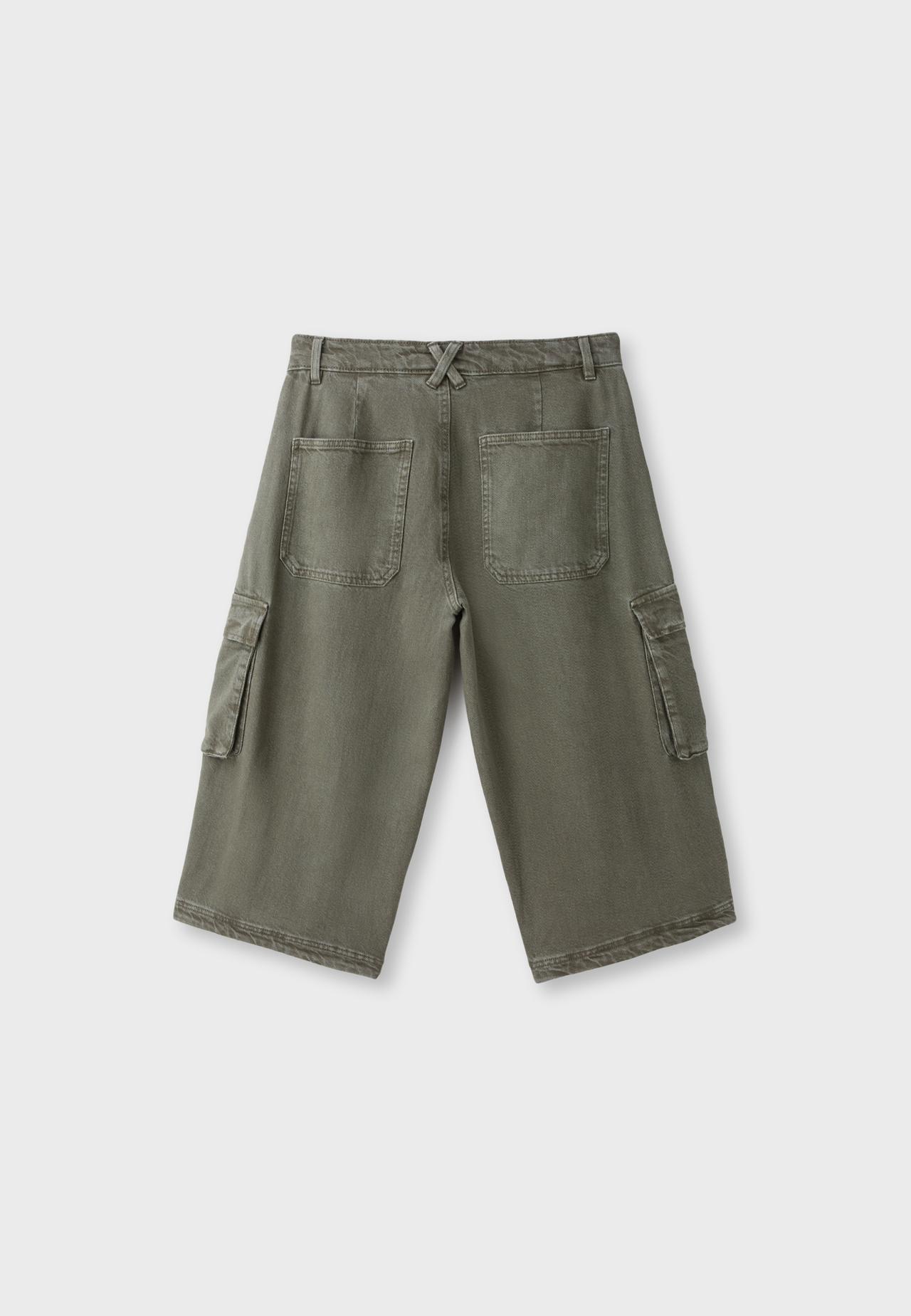Twill cargo Bermuda shorts — Khaki