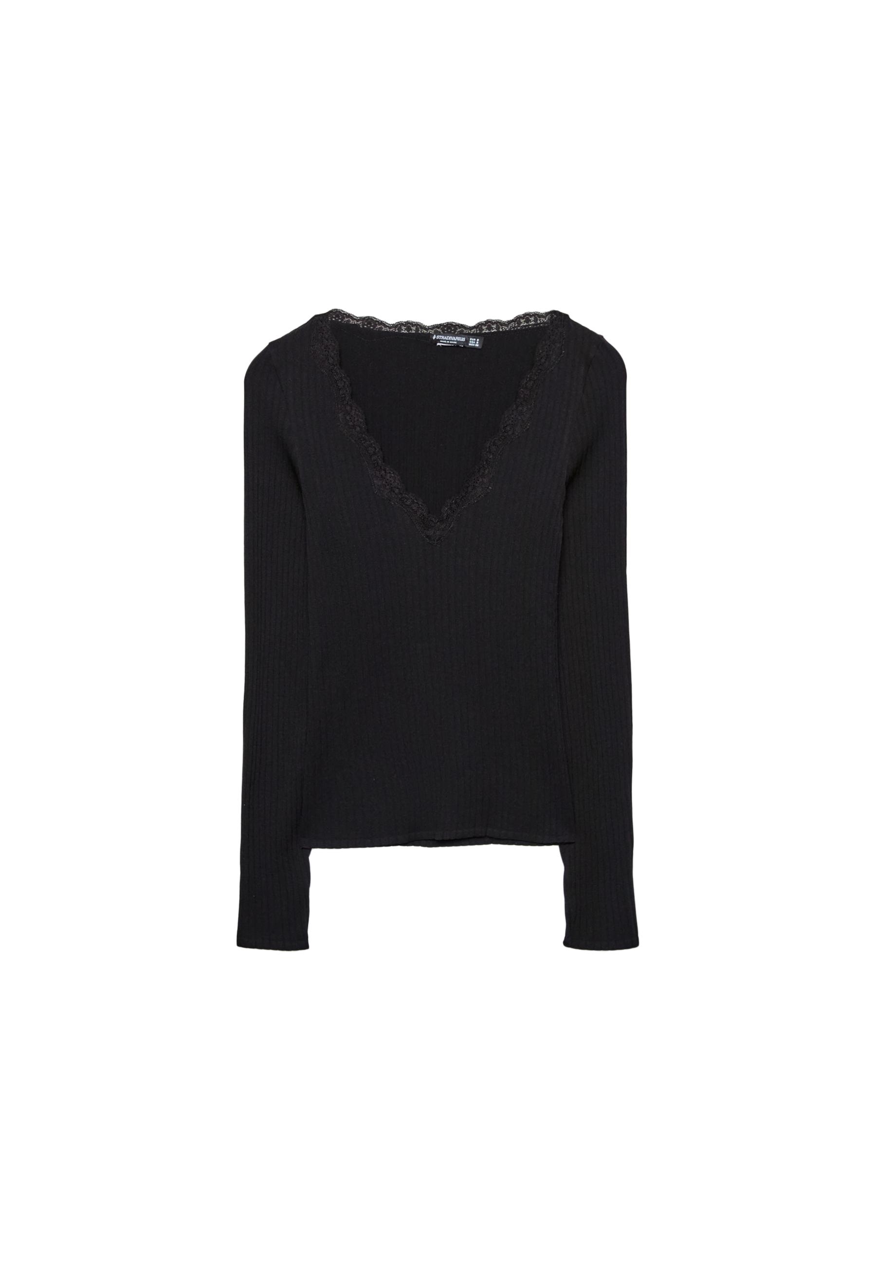 Seamless lace top — Black